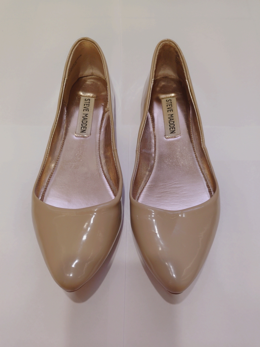 Steve Madden Women's Nude Patent Pointed-Toe Flats
